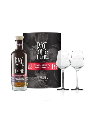 MARZADRO CONFEZIONE 18 LUNE RISERVA BOTTE PORTO + 2 BICCHIERI - CL 70