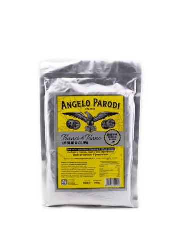 ANGELO PARODI TRANCETTI DI TONNO IN OLIO D'OLIVA KG.1 BUSTA