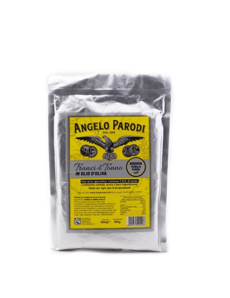 ANGELO PARODI TRANCETTI DI TONNO IN OLIO D'OLIVA KG.1 BUSTA
